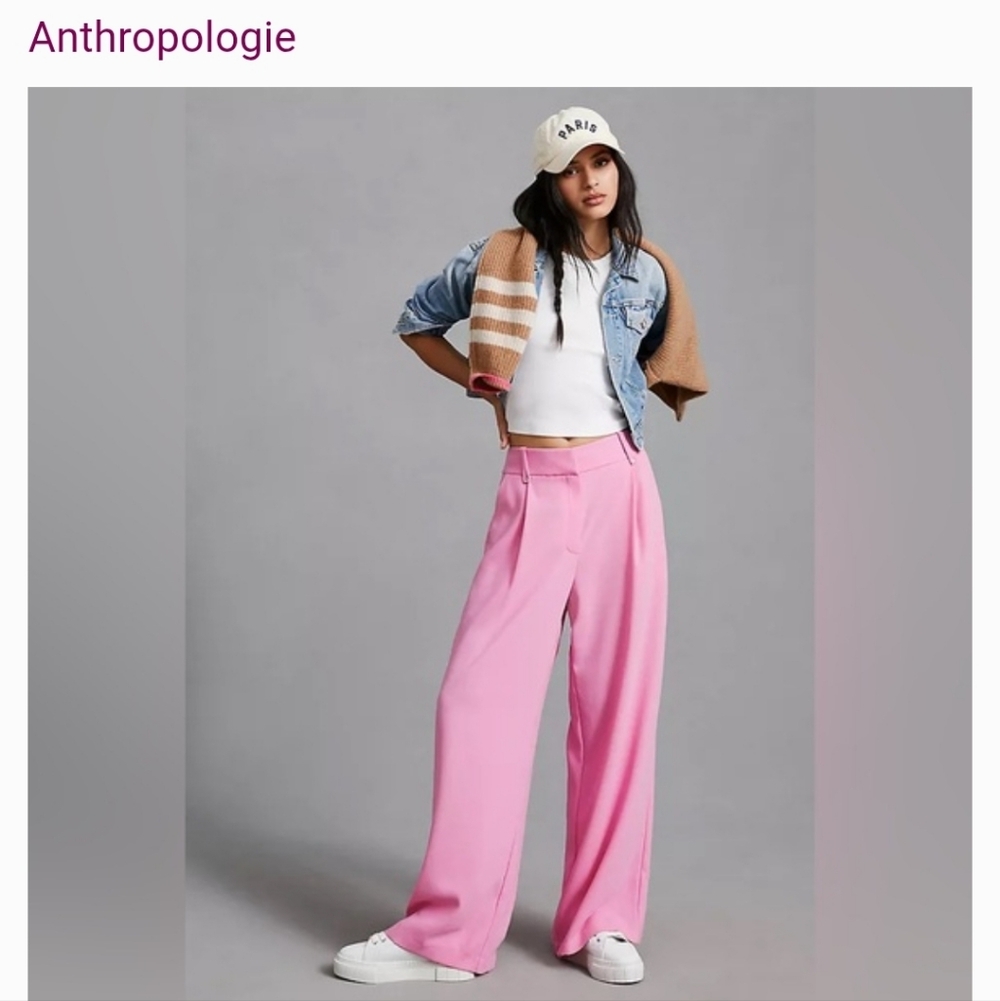 ANTROPOLOGIE EXQUISE PINK FLARE PANTS SIZE M
